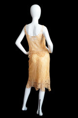 1990s Pale Peach Lace & Knit Valentino