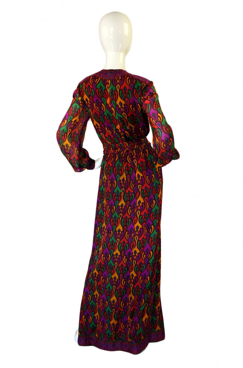 1970s Indian Silk Treacy Lowe Maxi Dress