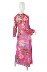 1960s Dramatic Coral Pucci Caftan Gown