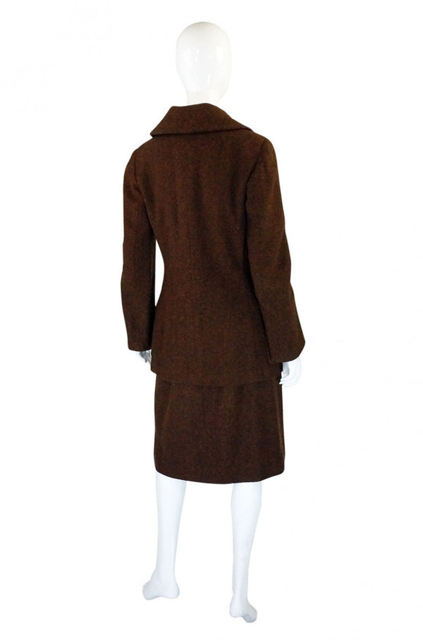 1960s Christian Dior Brown Wool Suit