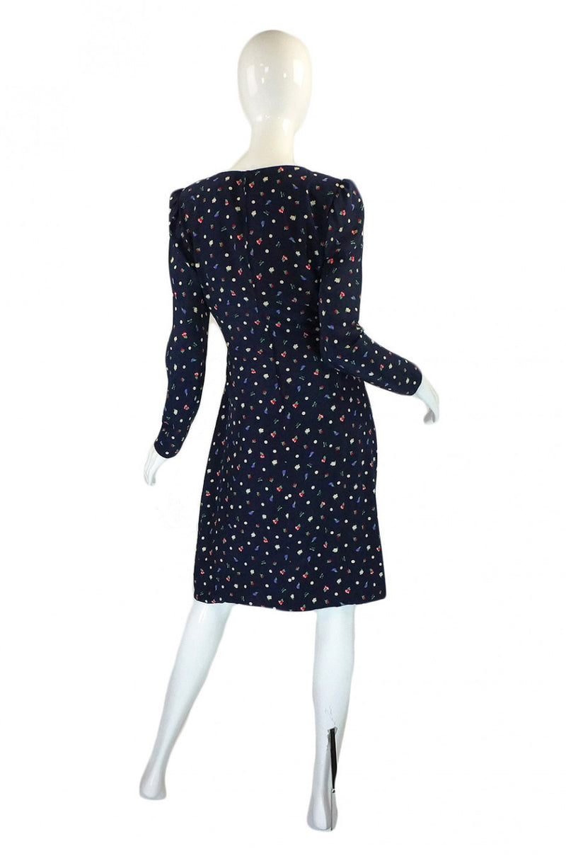 1970s Stavropoulos Printed Silk Dress