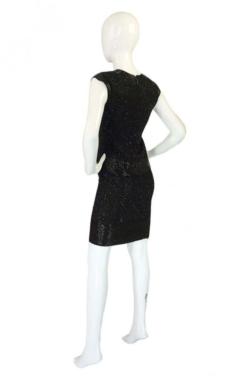1950s Heavily Beaded Amelia Gray Dress