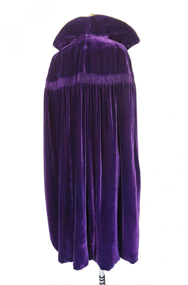 Early 1930s Purple Silk Velvet Cape