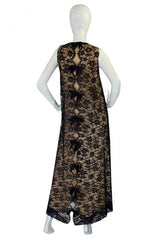 1960s Lanz Lace & Back Bow Maxi Dress