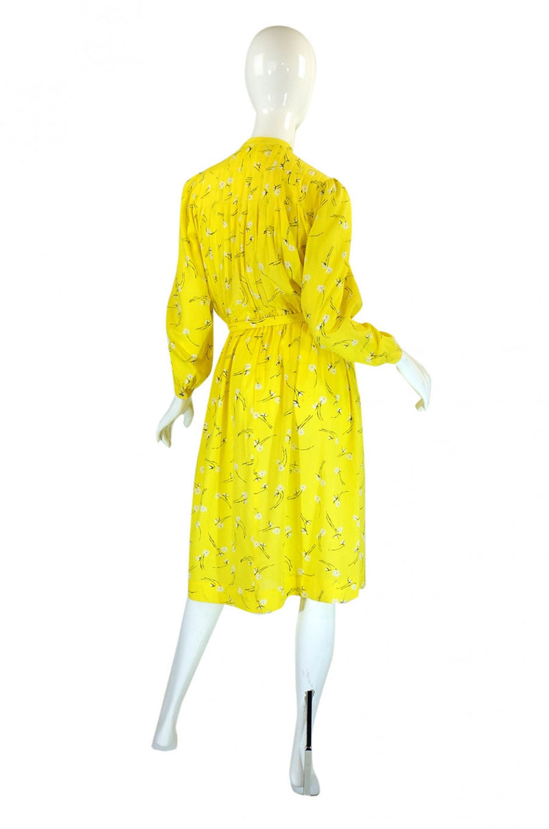 1970s Yellow Cotton Hanae Mori Dress