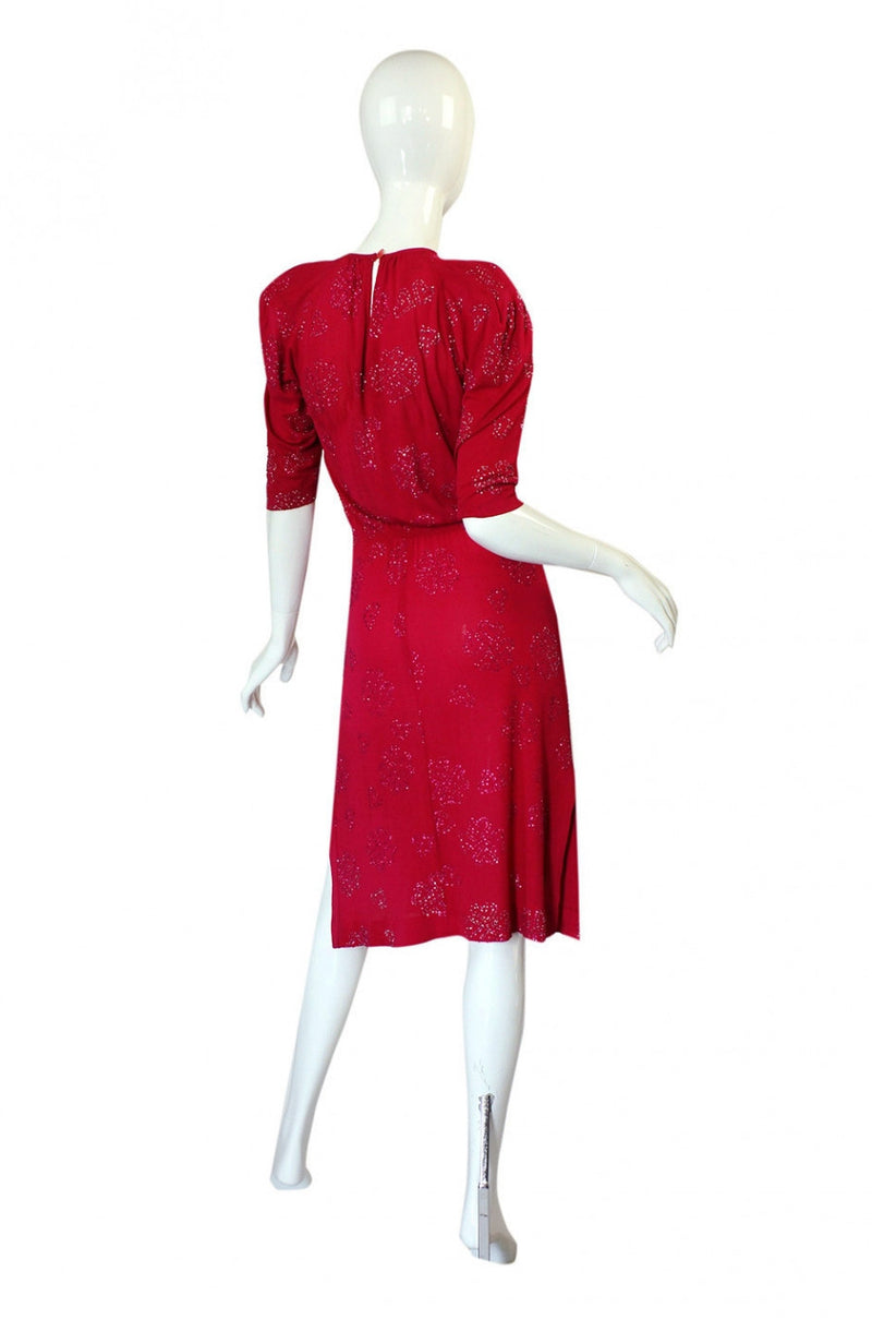 1970s Jean Muir Pink Jersey Glitter Dress