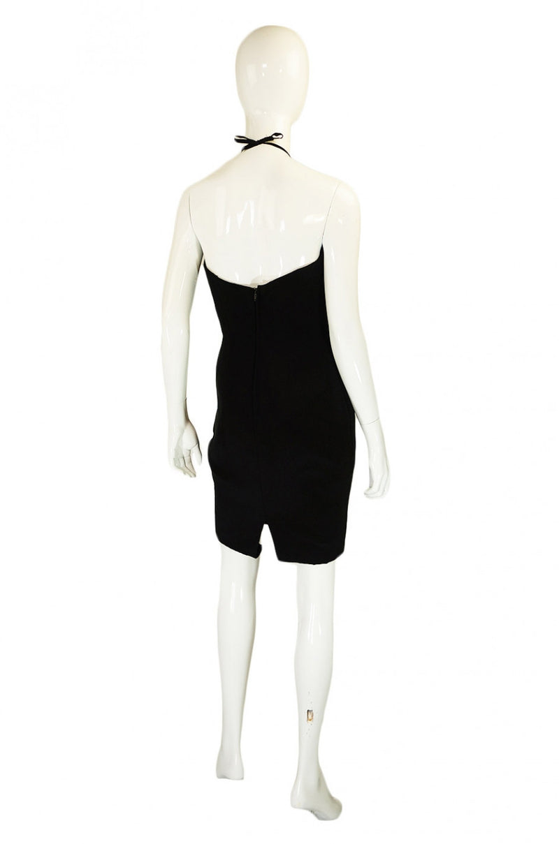 1980s Plunged Vicky Tiel Mini Dress