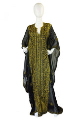 1970s Hippie Chic Embroidered Caftan