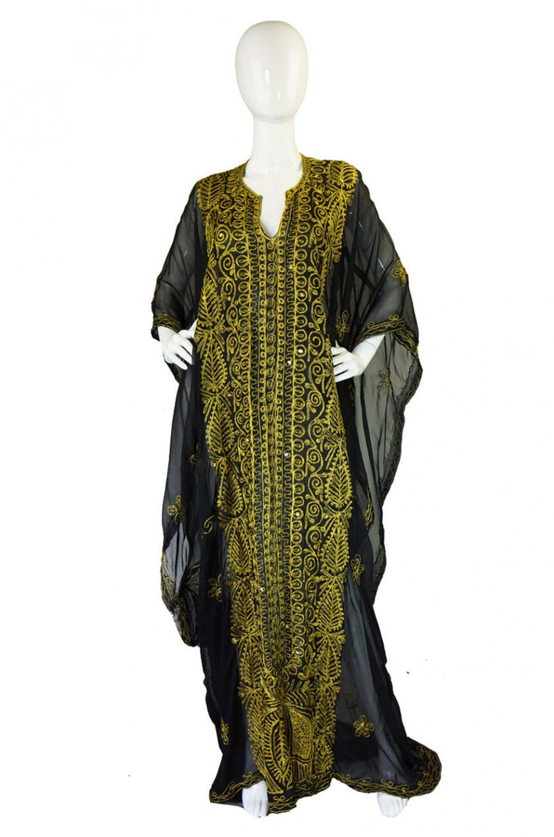 1970s Hippie Chic Embroidered Caftan