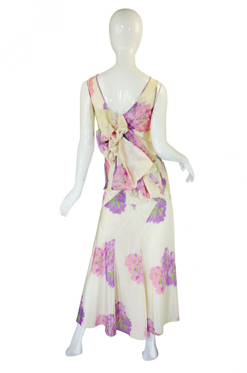1930s Silk Taffeta Bias Cut Gown