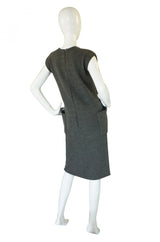 1960s Grey Wool Pauline Trigere Sheath