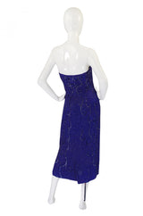 c1954 Ceil Chapman Strapless Bead & Sequin Silk Dress