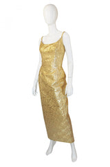 1960s Mr Blackwell Gold Brocade Gown