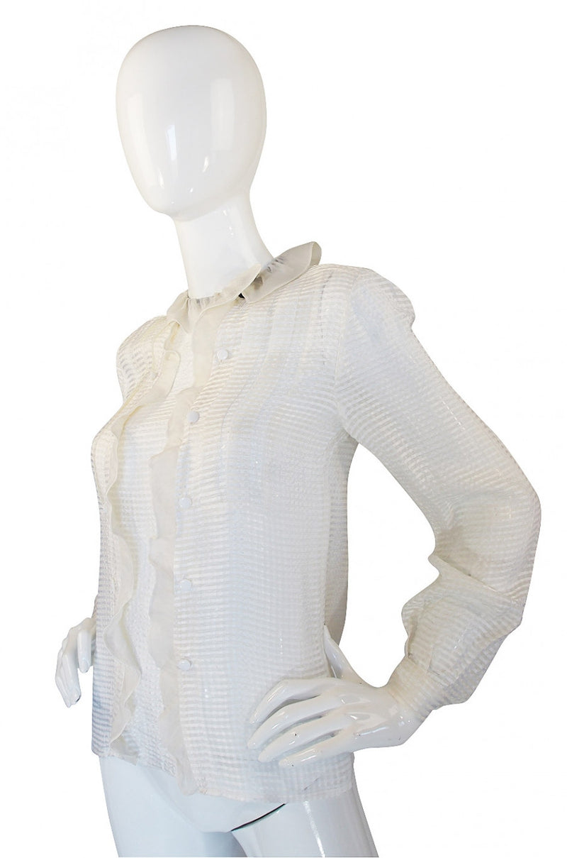 1960s Silk Ruffle Courreges Top