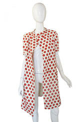 1960s Linen Dot Coat or Dress