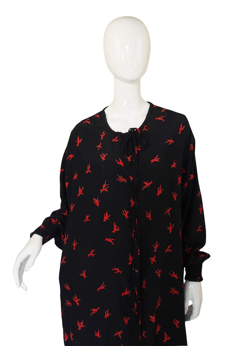 1970s Fendi Silk Coral Sack Dress