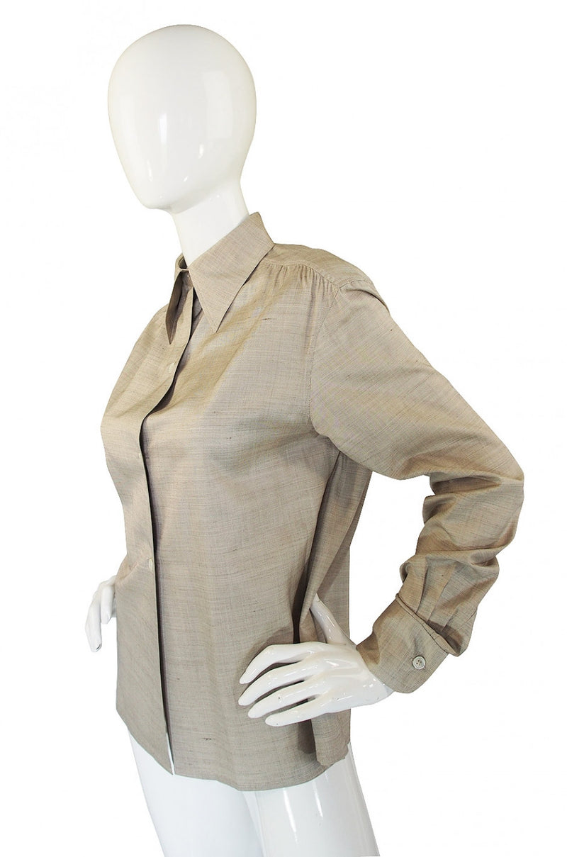 1970s Dior Cotton Suiting Top