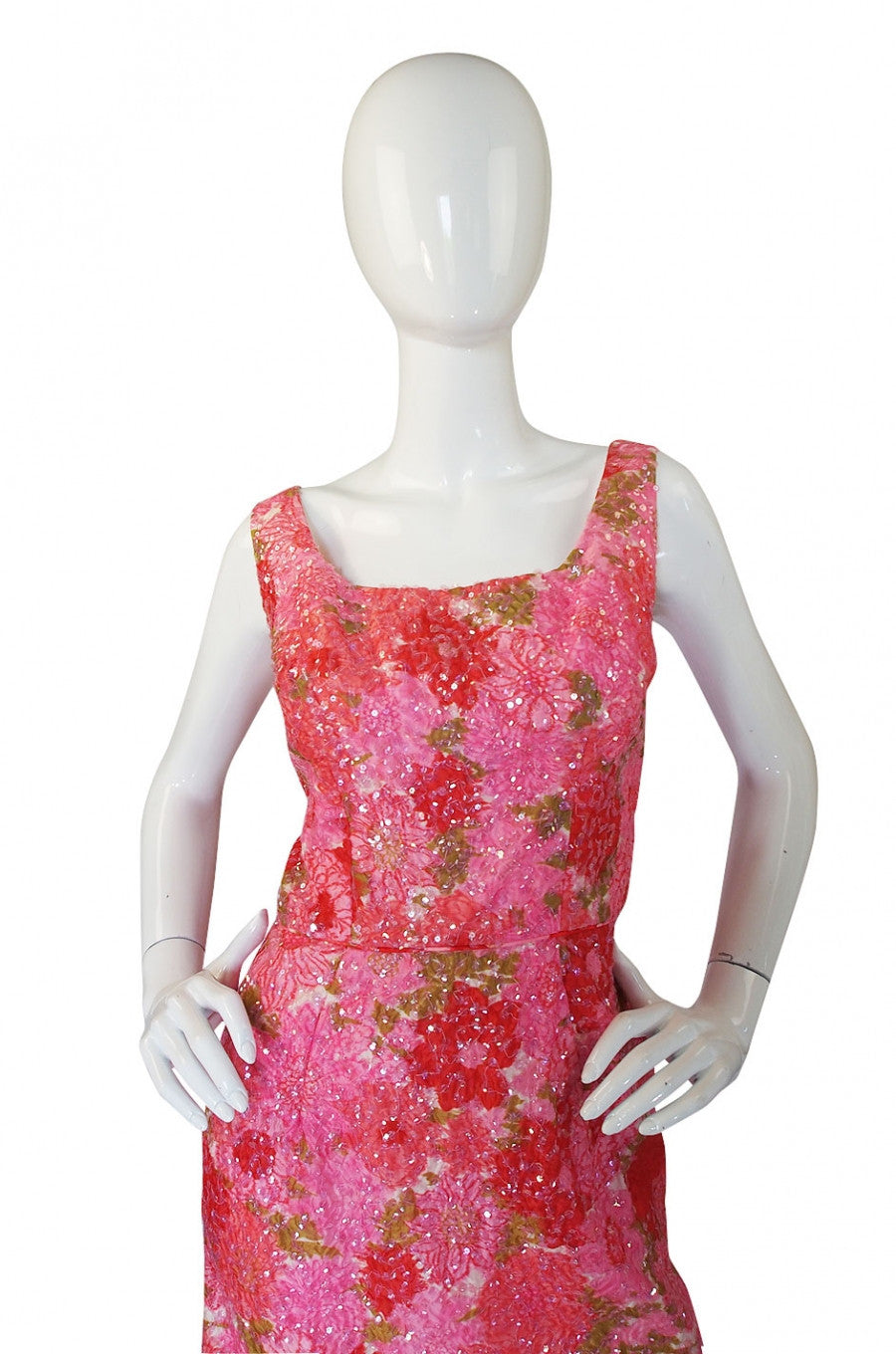 60s sequin dress 1960s Pink Sequin Evening Dress – Shrimpton Couture
