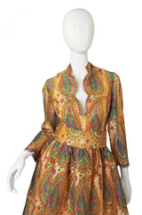 Documented 1968 Bill Blass Gold Dress