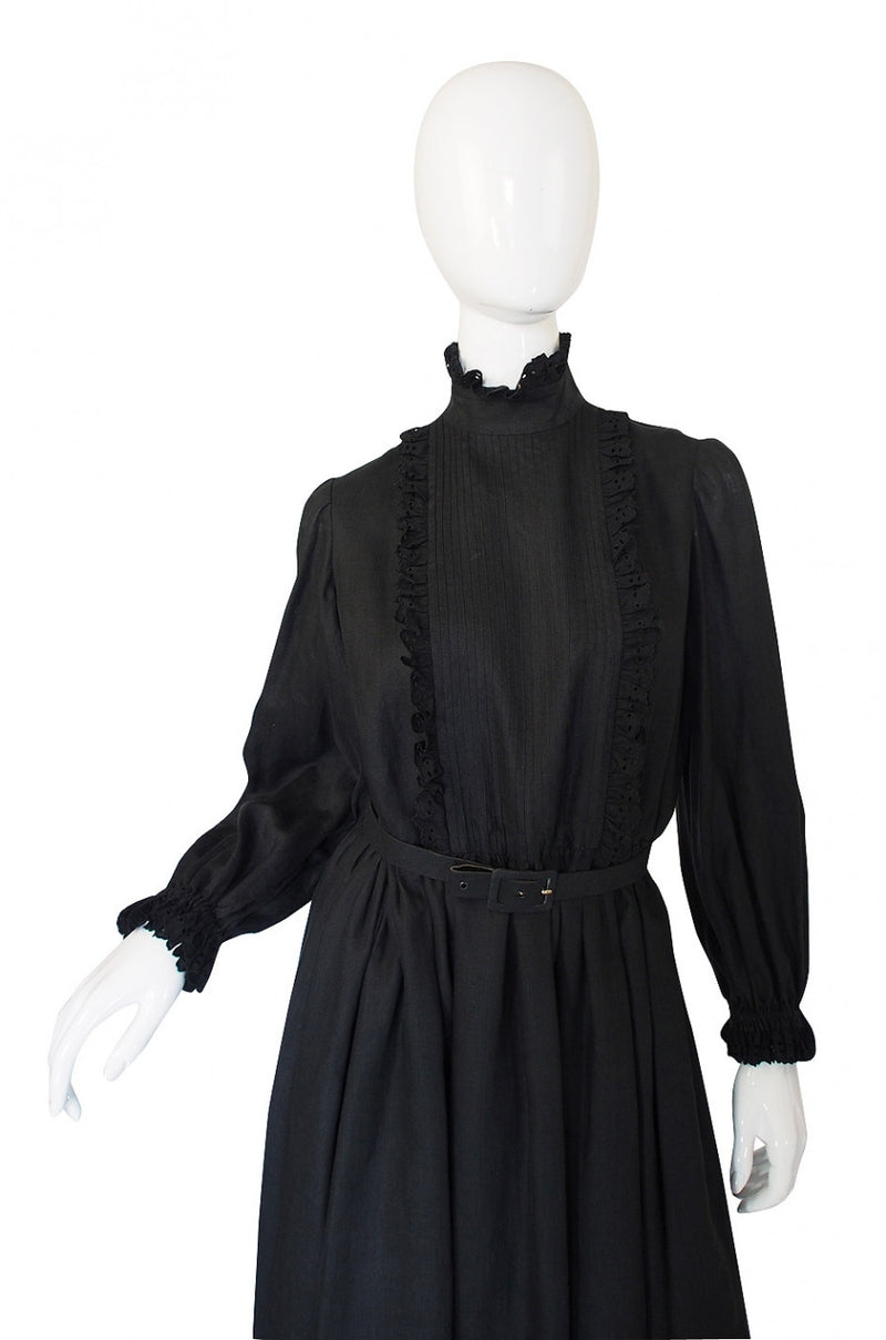 1970s Valentino Black Linen Dress – Shrimpton Couture