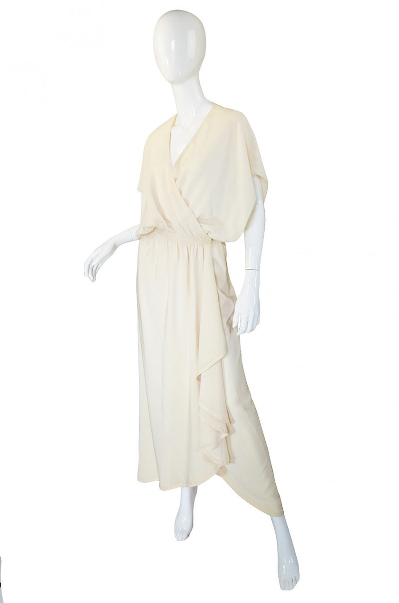 1970s Lanvin Couture Wrap Gown