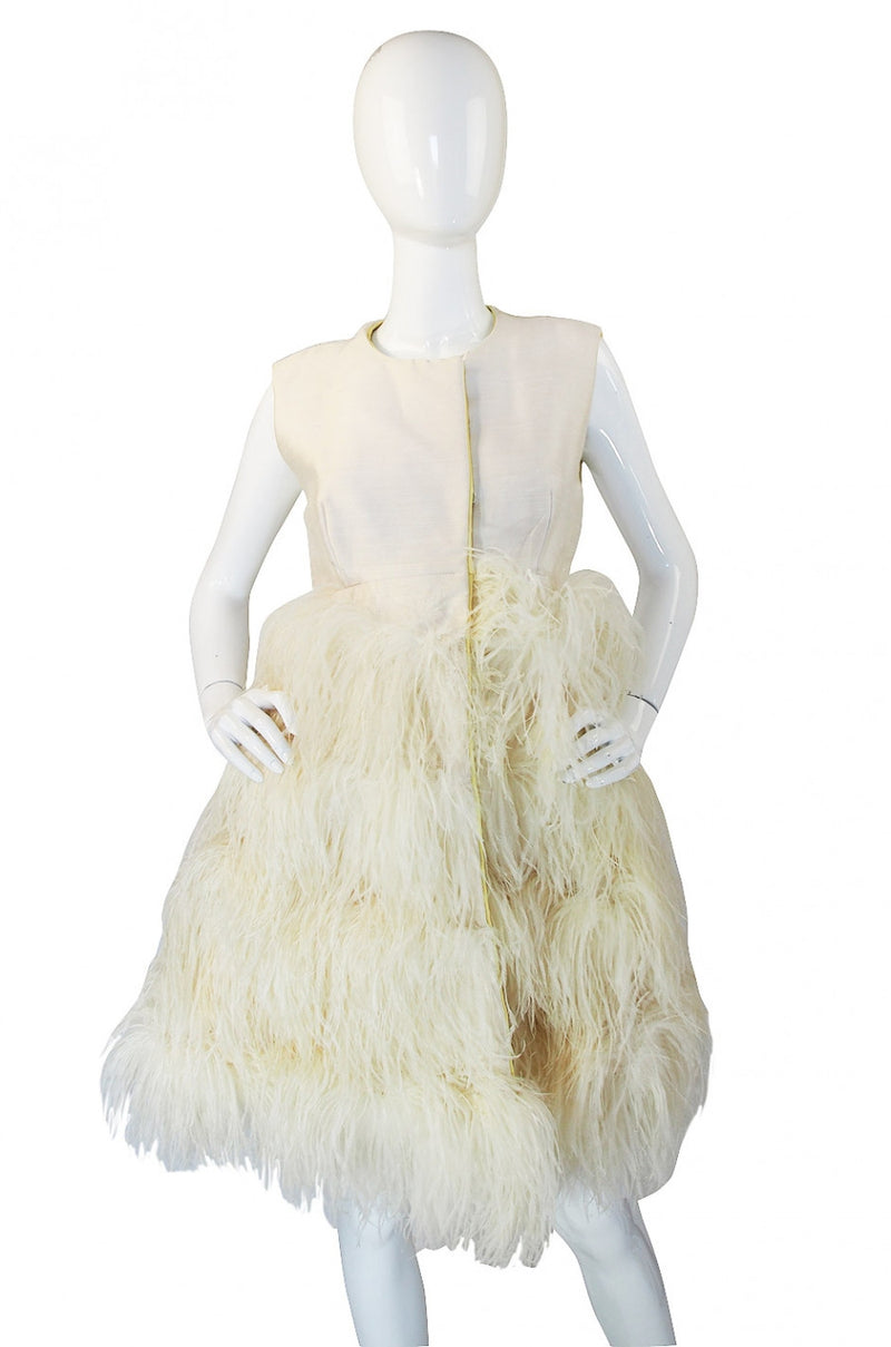 1960s Mr Blackwell Custom Feather Dress