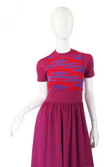 1971 Checked Raspberry Rudi Gernreich Maxi Dress
