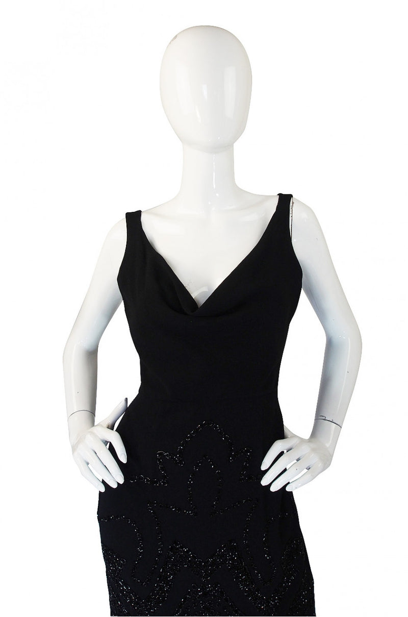 1990s Beaded Backless Valentino Dress Shrimpton Couture 1990s Beaded Backless Valentino Dress Shrimpton Couture