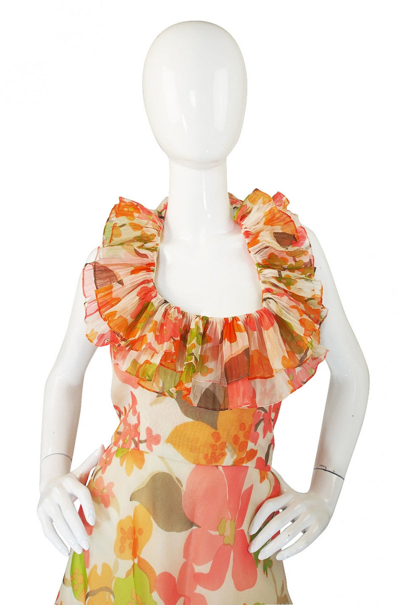 1970s Ruffled Pierre Cardin Dress