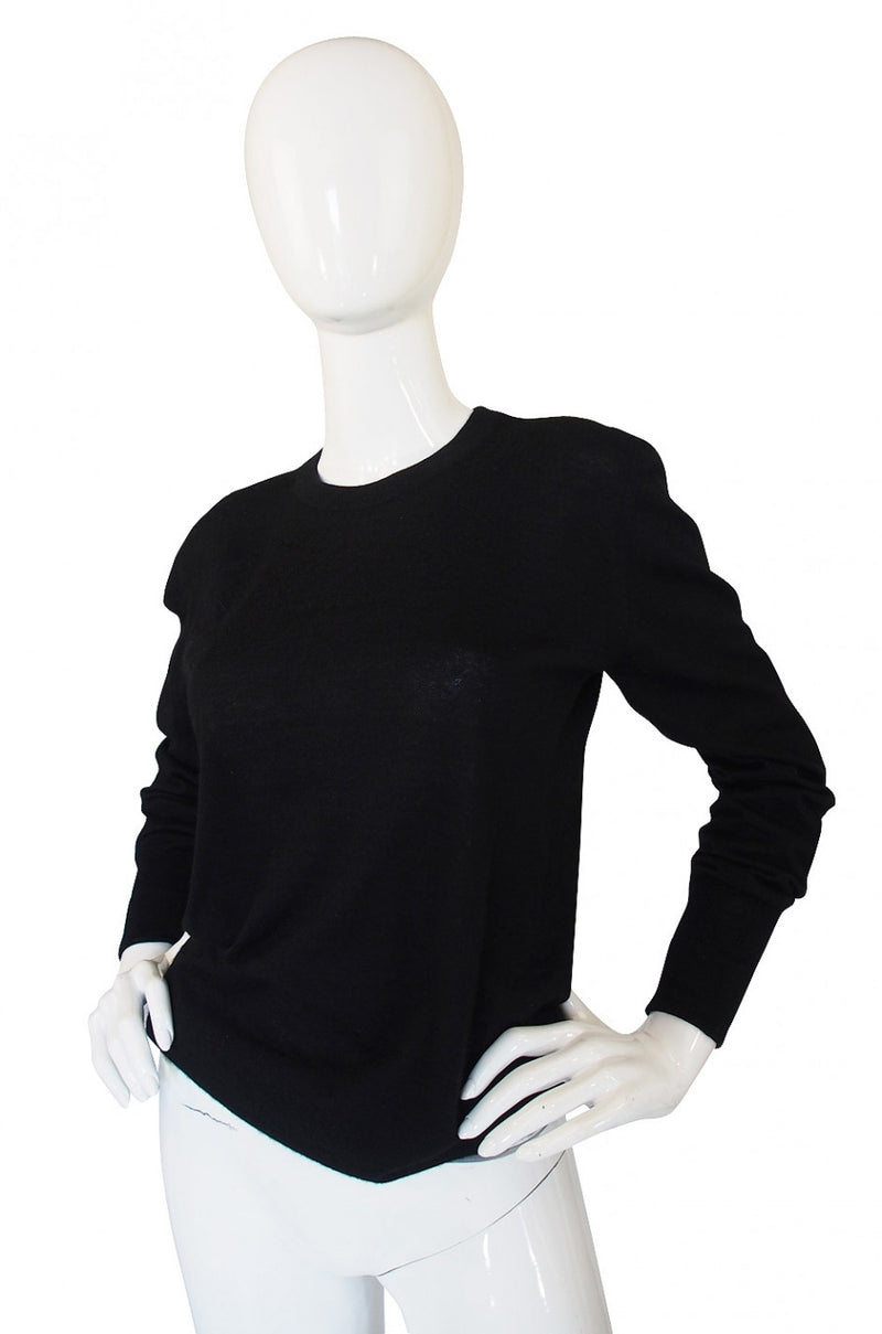 1990s Chanel Cashmere Black Sweater
