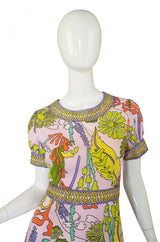 1970s Romantica Victor Costa Pink Dress