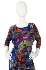 1970s Fluid Silk Missoni Print Skirt & Top