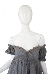 1990s Moschino Gingham Corset Mini Dress