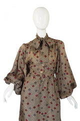 1970s Jean Varon Balloon Sleeve Dress
