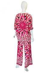 1960s Rare Emilio Pink Pucci Caped Top & Pant Set