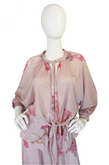 1970s Mac Tac Print Jersey Skirt & Top