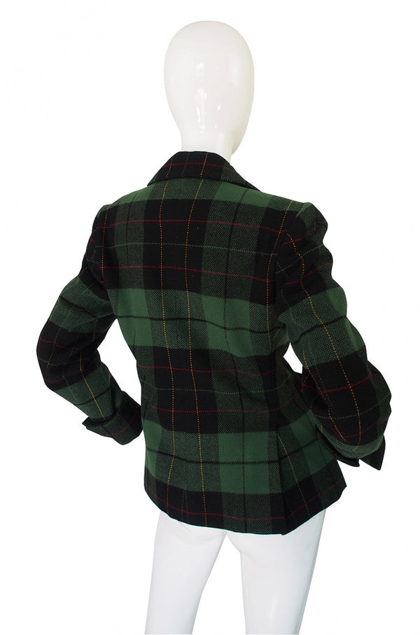 1980s Yves Saint Laurent Plaid Jacket
