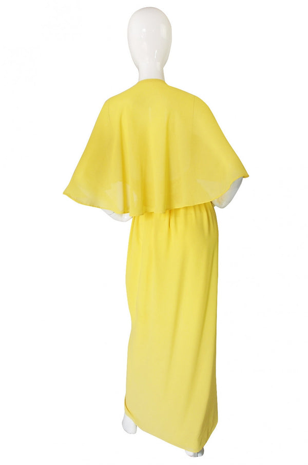 1970s Yellow Crepe Halston