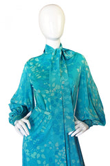 1960s Silk Balloon Sleeve Silk Bessi Dress