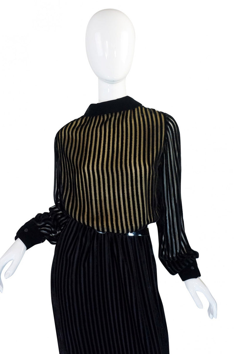 1960s Jean Louis Demi-Couture Silk Chiffon & Velvet Dress