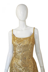 1960s Mr Blackwell Gold Brocade Gown