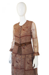 1960s Fine Barocco Silk Chiffon Day Dress