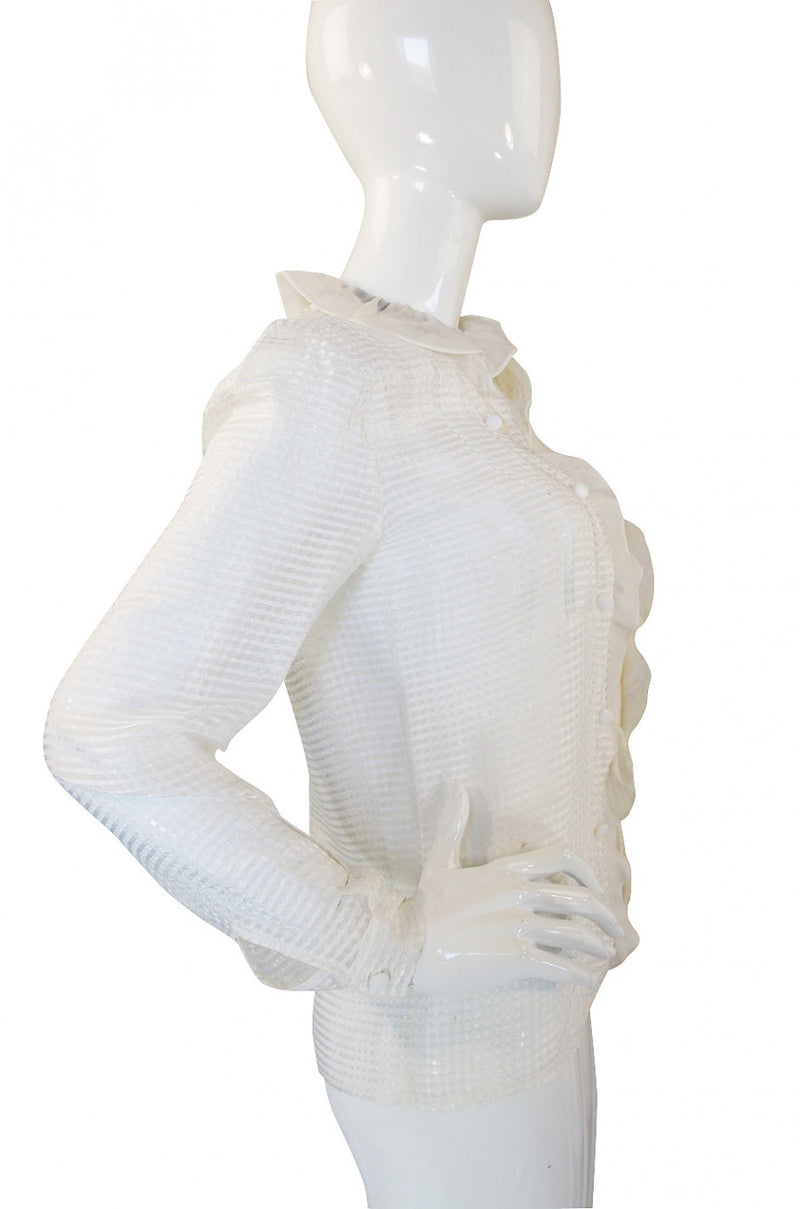1960s Silk Ruffle Courreges Top