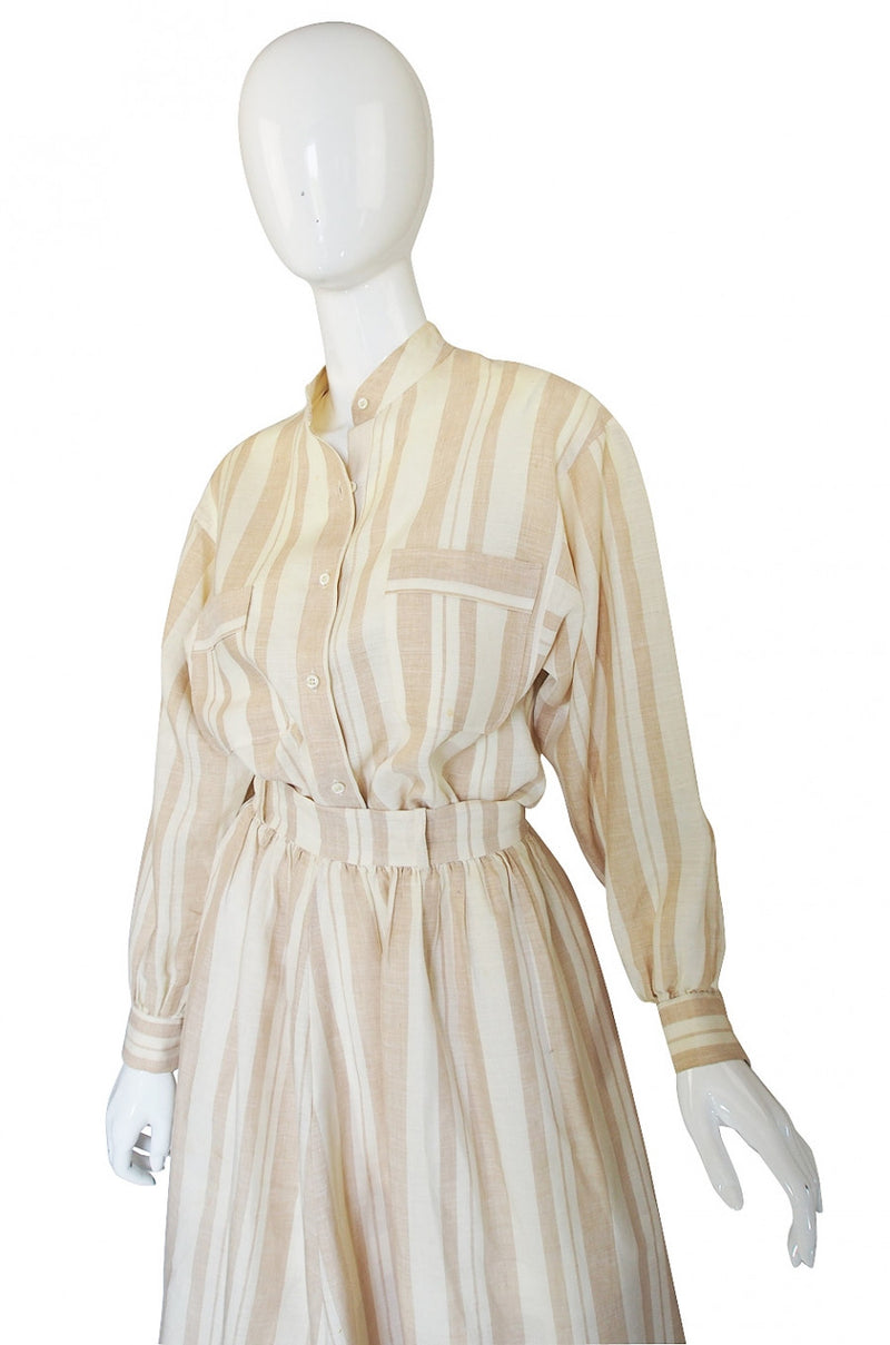 1973 Valentino Linen Skirt & Top Set