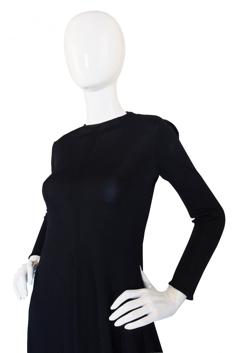 1970s Sant'Angelo Black Slinky Jersey Dress