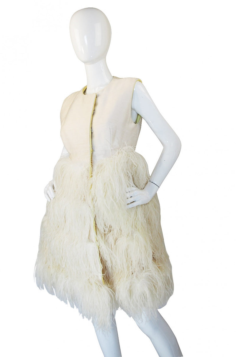 1960s Mr Blackwell Custom Feather Dress