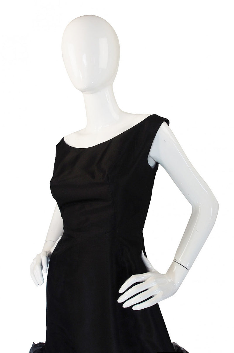 1960s Ruffled Bottom Organza Dress