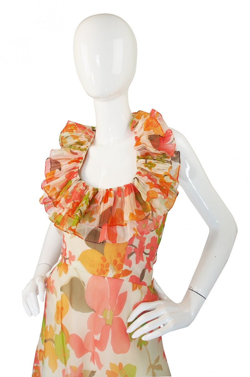 1970s Ruffled Pierre Cardin Dress