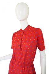 1970s Celine Bicycle Print Shirt Dress