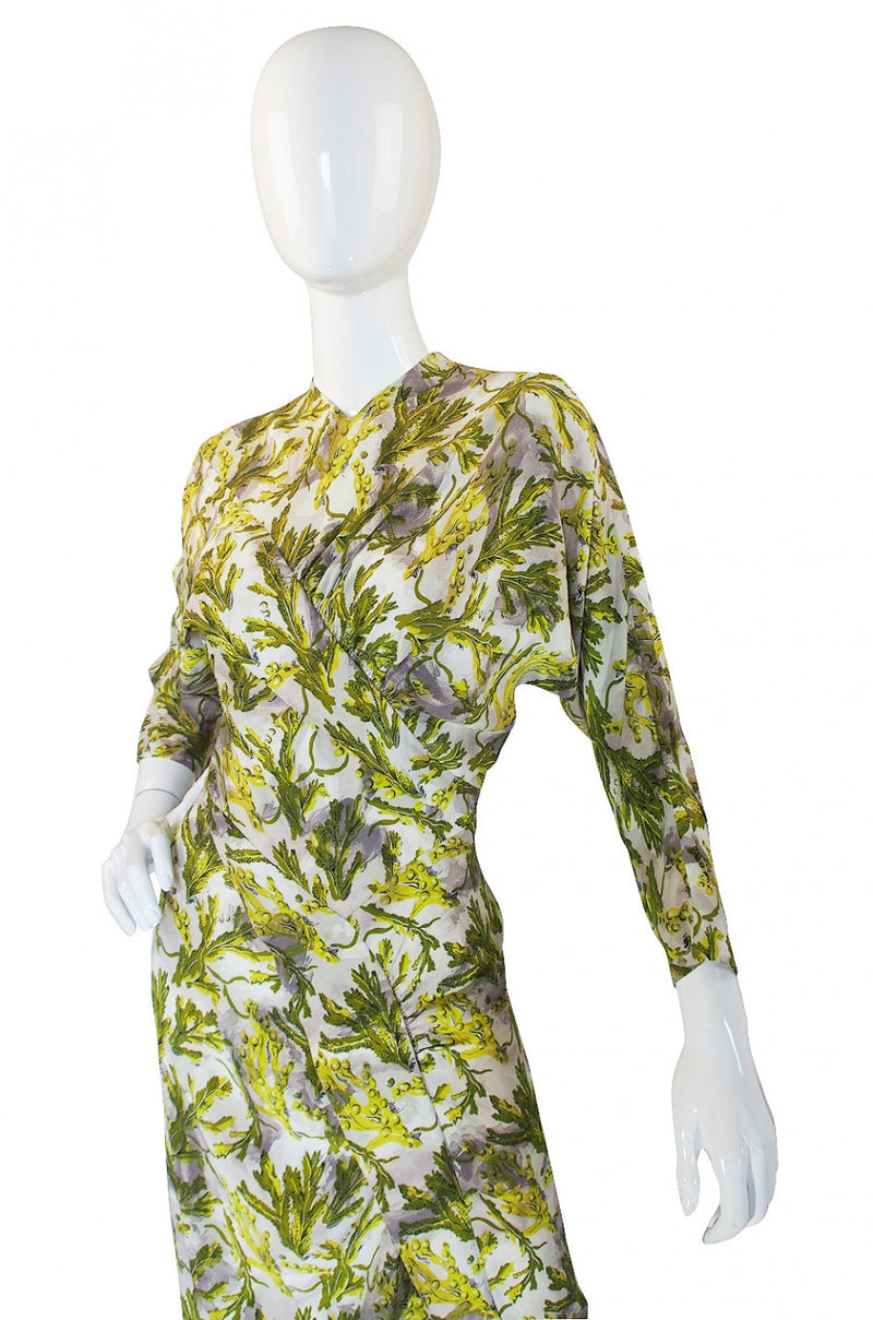 1940s Dorothy OHara Pin Up Silky Rayon Dress